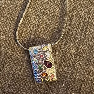 Brighton Bejeweled Silver Pendant Necklace